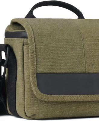 Besnfoto Camera Bag Small Mirrorless Camera Shoulder Bag Purse Waterproof Canvas Cute Compact Camera Messenger Bag Case for Women and Men
