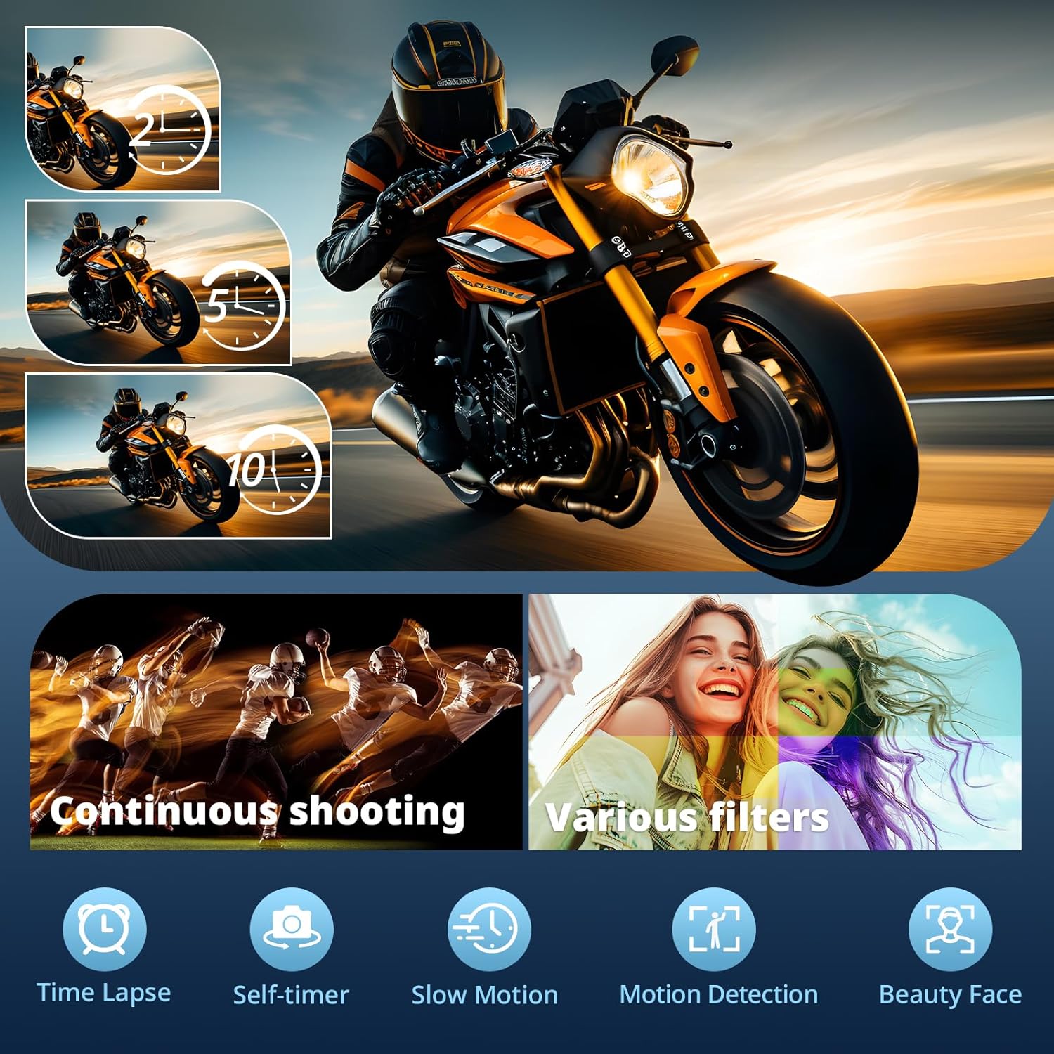 4K Digital Camera for Photography, UHD Autofocus 48MP 180° Flip Screen 16X Zoom Compact Point Shoot Vlogging Camera for YouTube with 2 Batteries, 32GB Card (Black) - Image 6