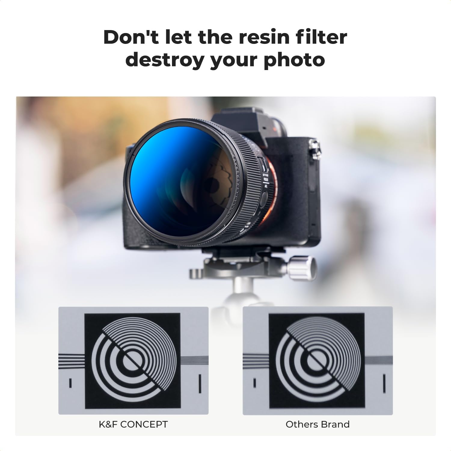 K&F Concept 55mm UV/CPL/ND Lens Filter Kit (3 Pieces)-18 Multi-Layer Coatings, UV Filter + Polarizer Filter + Neutral Density Filter (ND4) + Cleaning Cloth+ Filter Pouch for Camera Lens (K-Series) - Image 7